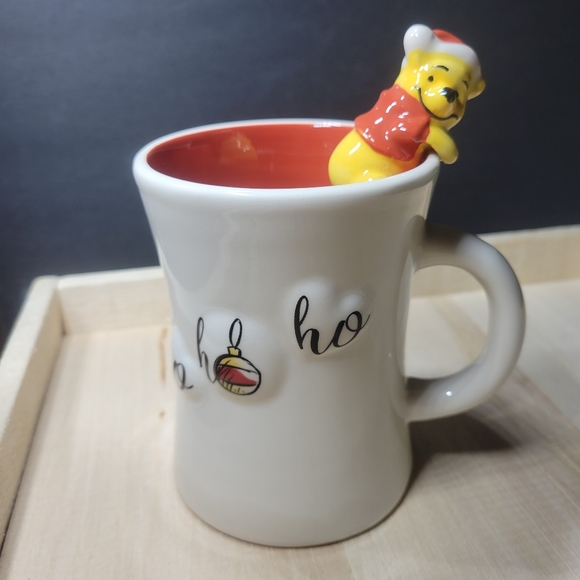 Disney Winnie the Pooh Ho Ho Ho Coffee Mug with Winnie Figurine Santa Pooh - Picture 2 of 12